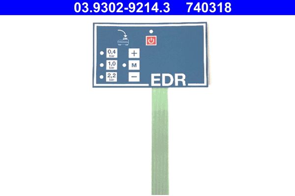Tastatură tip folie, dis. umpl./aeris. (sis. hidr. frână) 03.9302-9214.3 ATE