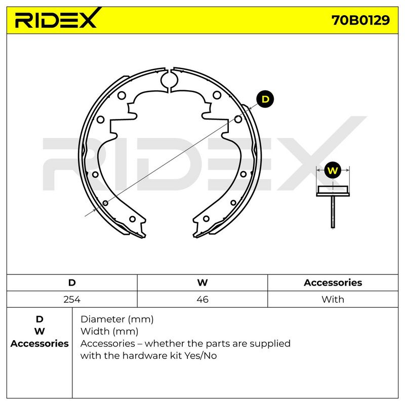 комплект спирачна челюст RIDEX