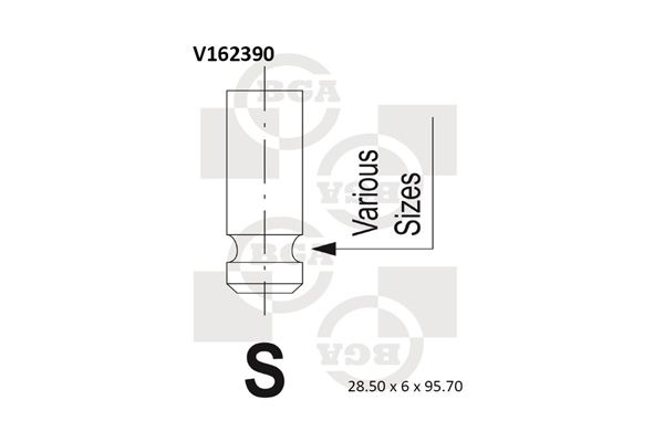 Впускний клапан, Bg Automotive V162390