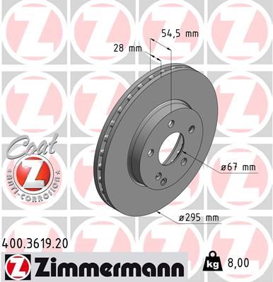 Гальмівний диск, Zimmermann 400.3619.20