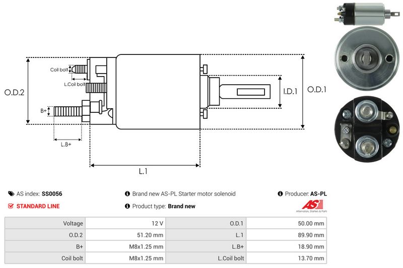 Magnetlülitus, starter, AS-PL SS0056