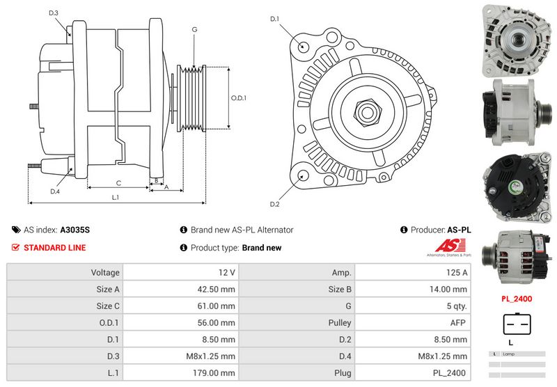 AS-PL A3035S Alternator