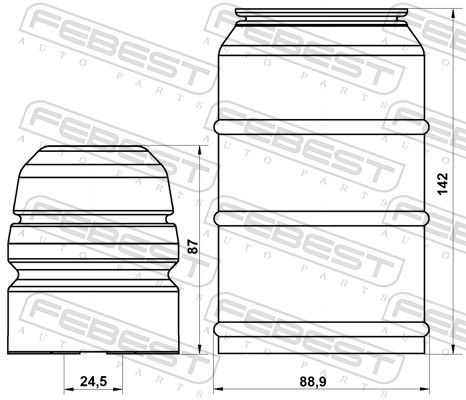 FEBEST PGSHB-BOXF-KIT Dust Cover Kit, shock absorber