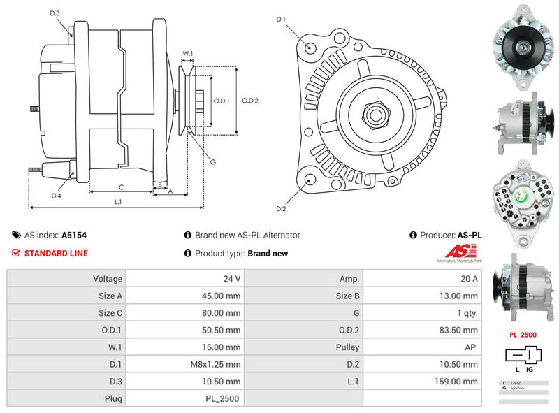 AS-PL A5154 Alternator
