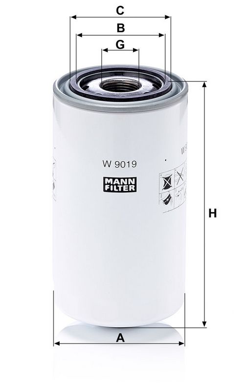 Õlifilter, MANN-FILTER W 9019