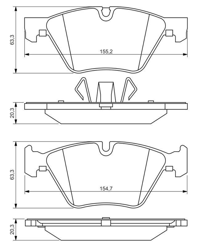Piduriklotsi komplekt, ketaspidur, BOSCH 0 986 494 117