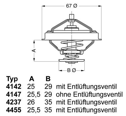 BorgWarner (Wahler) termosztát, hűtőfolyadék 4455.80D