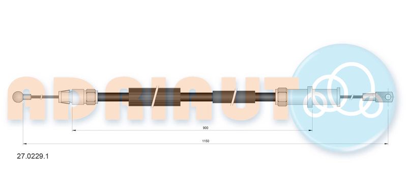 Тросовий привод, стоянкове гальмо, MERCEDES VITO, Adriauto 27.0229.1
