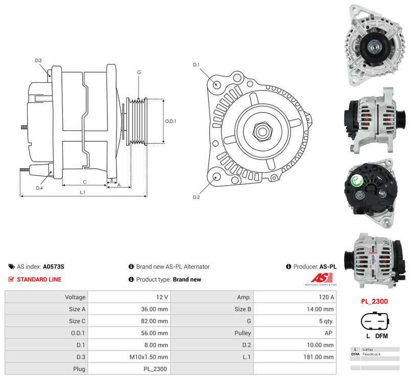 Generaator, AS-PL A0573S