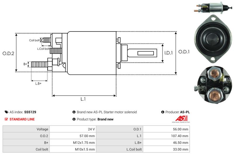 AS-PL SS5129 Solenoid Switch, starter