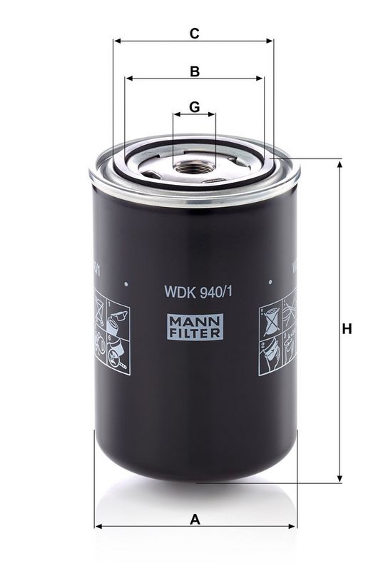 Kütusefilter, MANN-FILTER WDK 940, 1