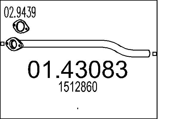 MTS kipufogócső 01.43083