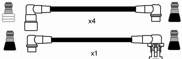 Комплект проводів високої напруги, Ngk RCVL604