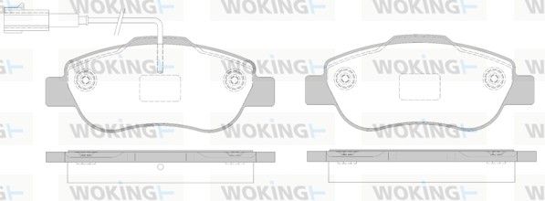 Комплект гальмівних накладок, дискове гальмо, Woking P10003.02