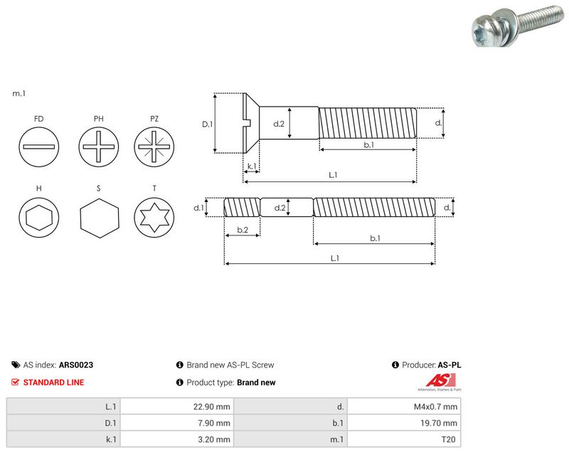 AS-PL ARS0023 Repair Set, alternator
