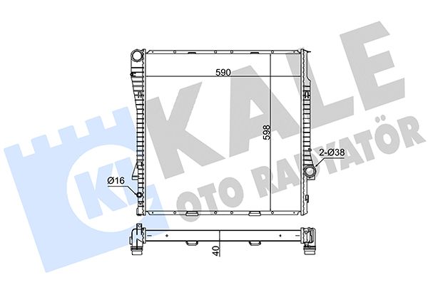 Радіатор, система охолодження двигуна, Kale Oto Radyatör 354200
