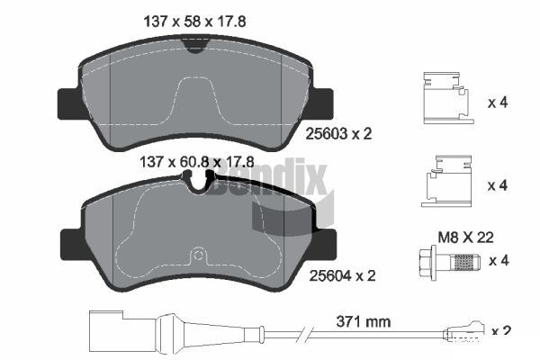 BENDIX Braking fékbetétkészlet, tárcsafék BPD1377