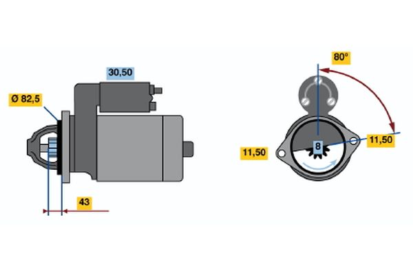 BOSCH önindító 0 986 014 331