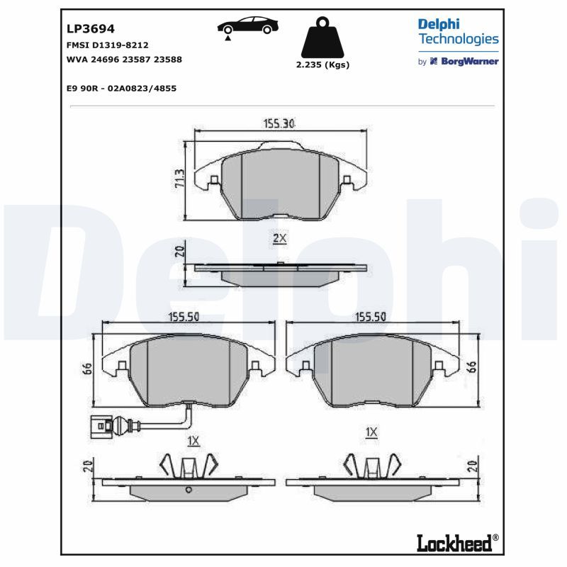 Автозапчасть DELPHI LP3694