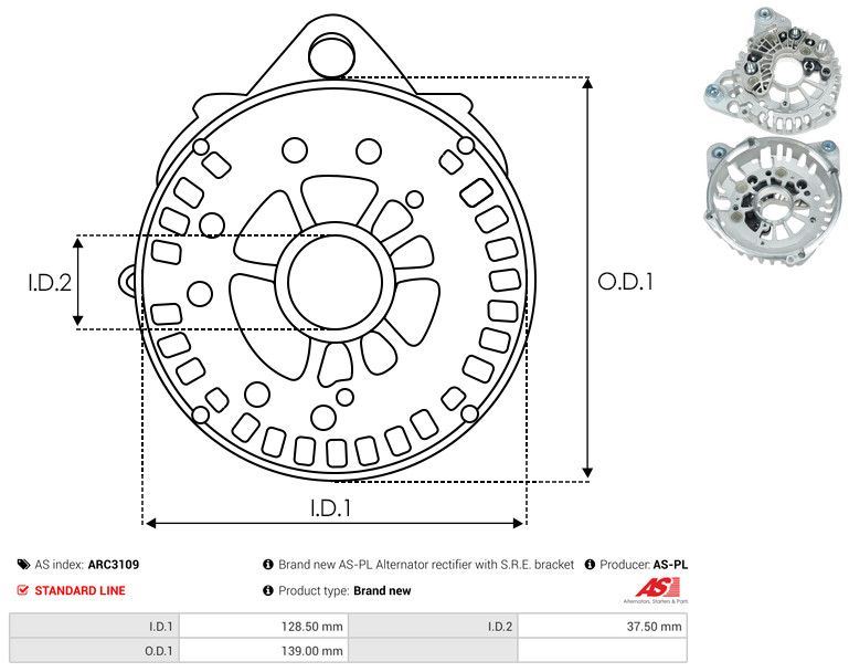 Kaitsekate, generaator, AS-PL ARC3109