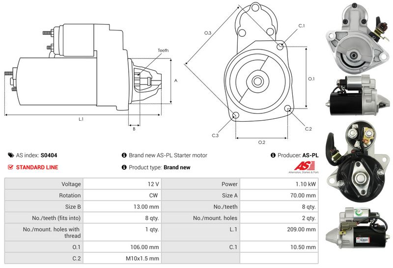 AS-PL S0404 Starteris