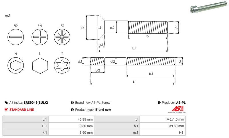 AS-PL SRS9046(BULK) Repair Set, alternator