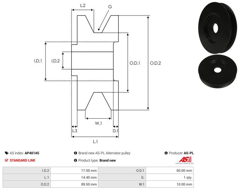Rihmaratas, generaator, AS-PL AP4014S