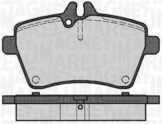 Комплект гальмівних накладок, дискове гальмо, Magneti Marelli 363916060309