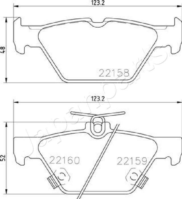 Комплект гальмівних накладок, дискове гальмо, Japanparts PP-706AF