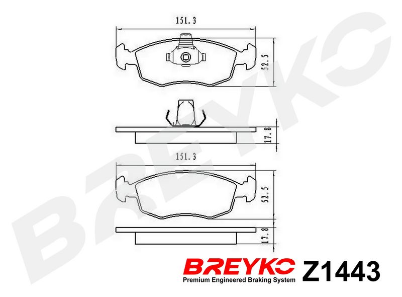 DAVID VASCO Z1443 Brake Pad Set, disc brake