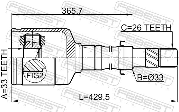 FEBEST 2411-DUSTMTRH Joint Kit, drive shaft