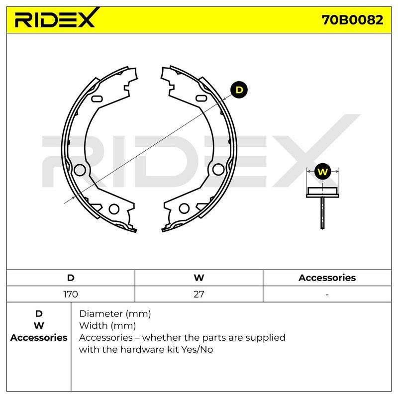 комплект спирачна челюст RIDEX