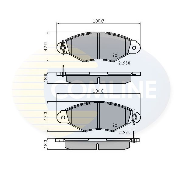 Комплект гальмівних накладок, дискове гальмо, Comline CBP0485