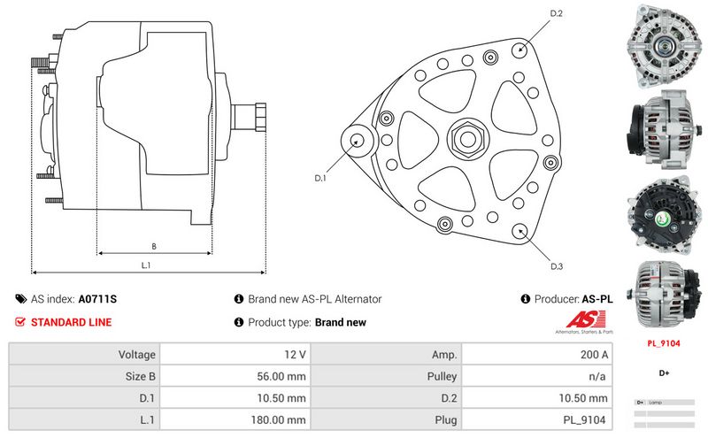 AS-PL A0711S Alternator