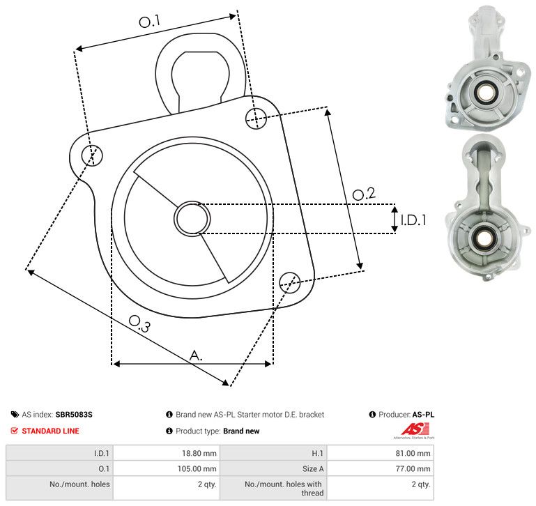AS-PL SBR5083S Starter Lid, carburettor
