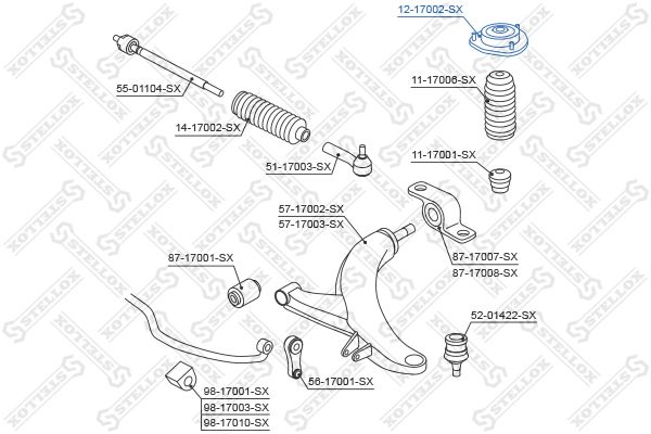 STELLOX 12-17002-SX Suspension Strut Support Mount