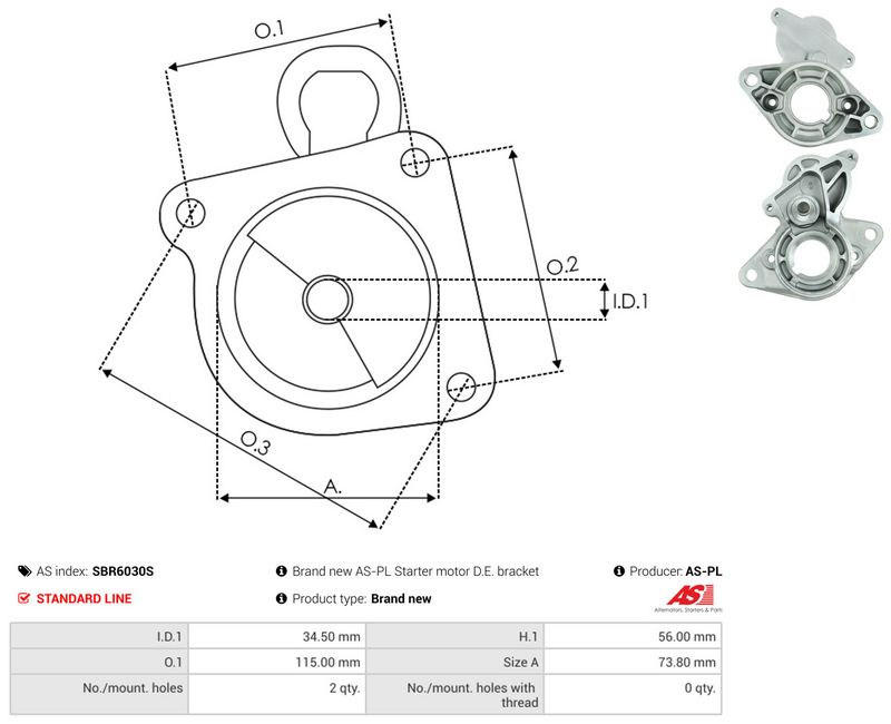 AS-PL SBR6030S Starter Lid, carburettor