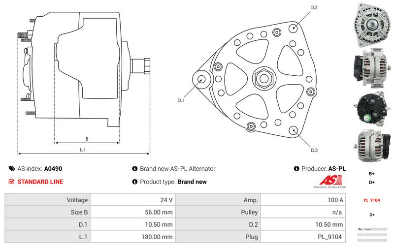 AS-PL A0490 Alternator