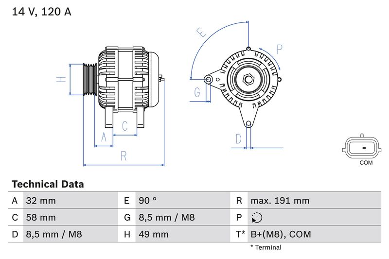 BOSCH generátor 0 986 084 000