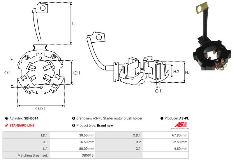 AS-PL SBH6014 Holder, carbon brushes