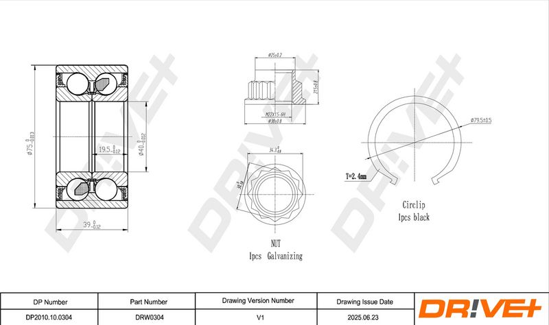 Set rulment roata DP2010.10.0304 Dr!ve+