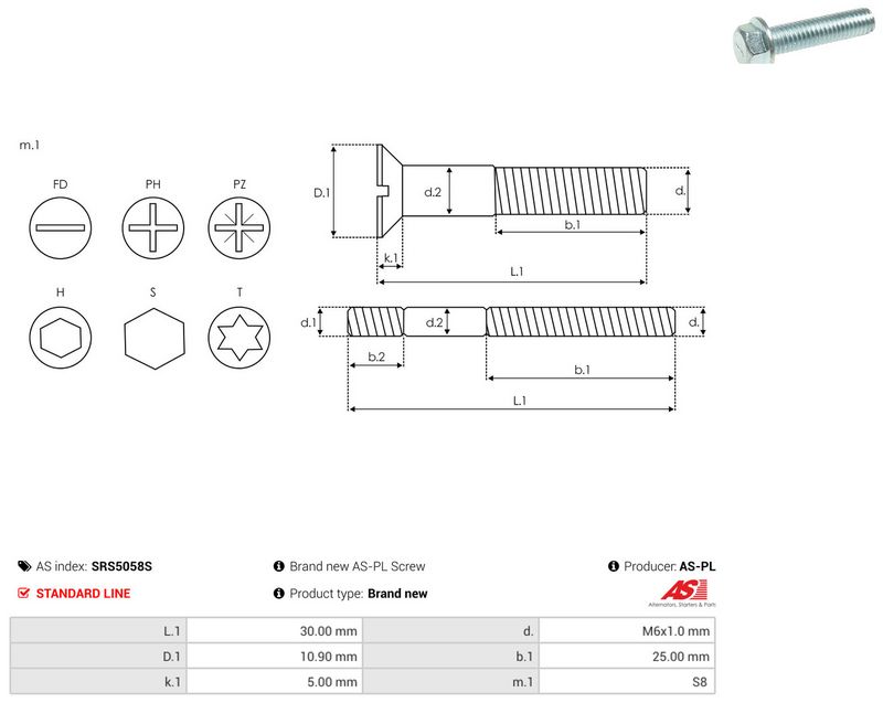 AS-PL SRS5058S Repair Set, alternator
