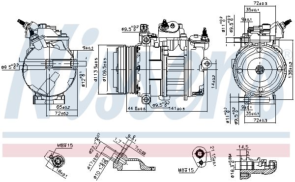 NISSENS FORD Компрессор кондиционера C-MAX II 1.5 TDCi 15-, FOCUS III 1.5 14-, MONDEO V 1.5 14-