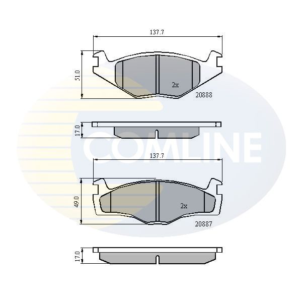 Comline Brake Pad Set, disc brake CBP0703