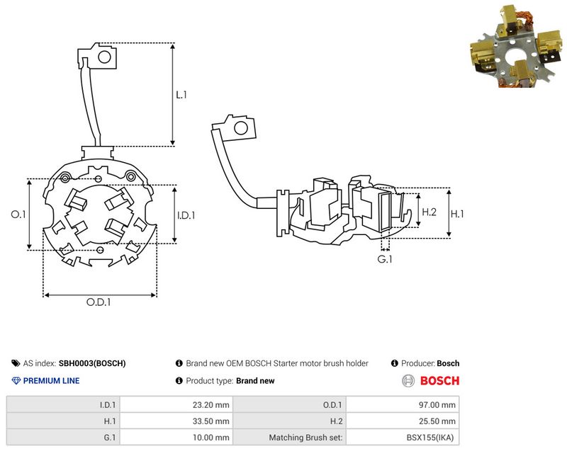 AS-PL SBH0003(BOSCH) Holder, carbon brushes