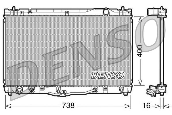 Радіатор, система охолодження двигуна, Denso DRM50043