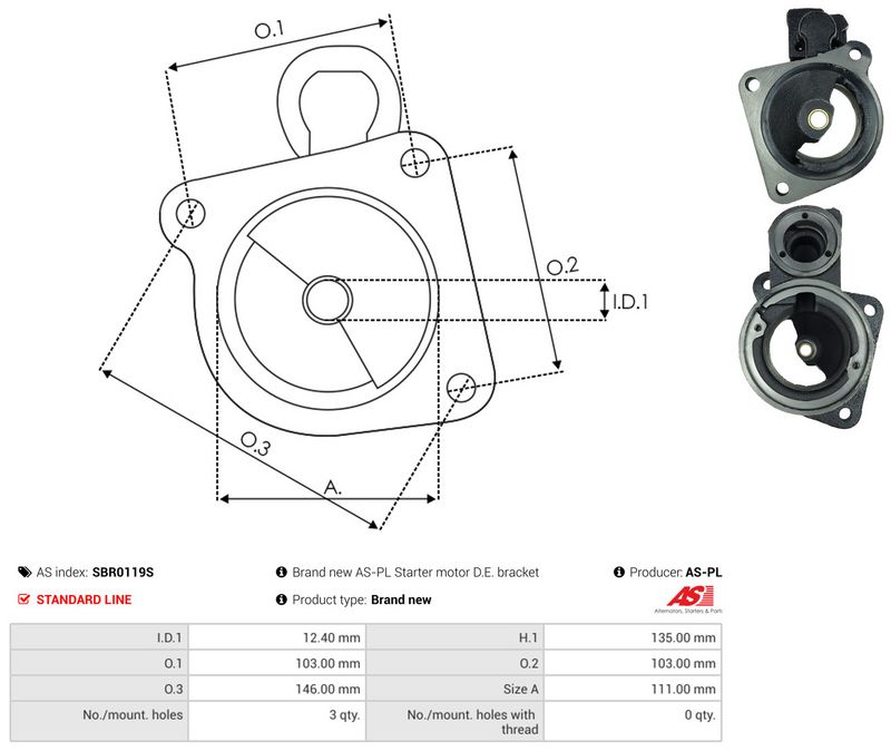 AS-PL SBR0119S Starter Lid, carburettor