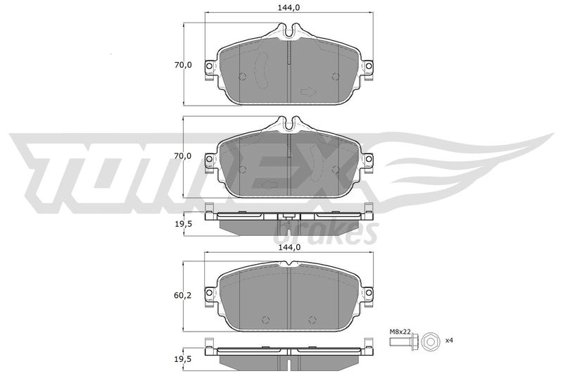 TOMEX Brakes fékbetétkészlet, tárcsafék TX 18-74