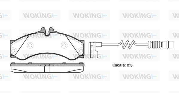 Комплект гальмівних накладок, дискове гальмо, Woking P7143.12