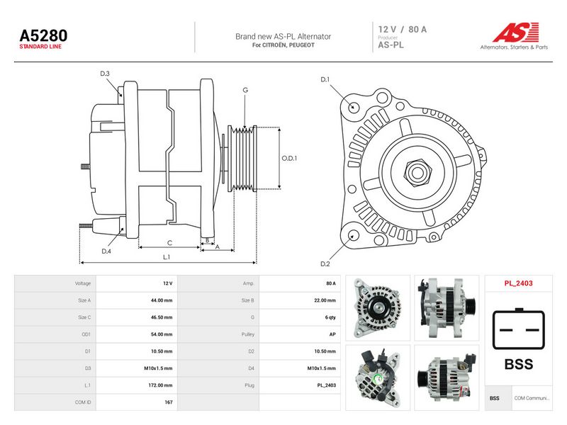 Generaator, AS-PL A5280